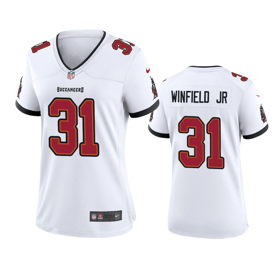 Nike women Tampa Bay Buccaneers 31 Antoine Winfield Jr. White 2020 NFL Draft Game Jersey